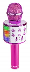 KM15P卡拉ok麦克风，带扬声器和LED灯BT/MP3 LED粉色