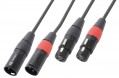 CX60-05电缆2X XLR-MALE-2X XLR-FEMALE，0.5M-黑色